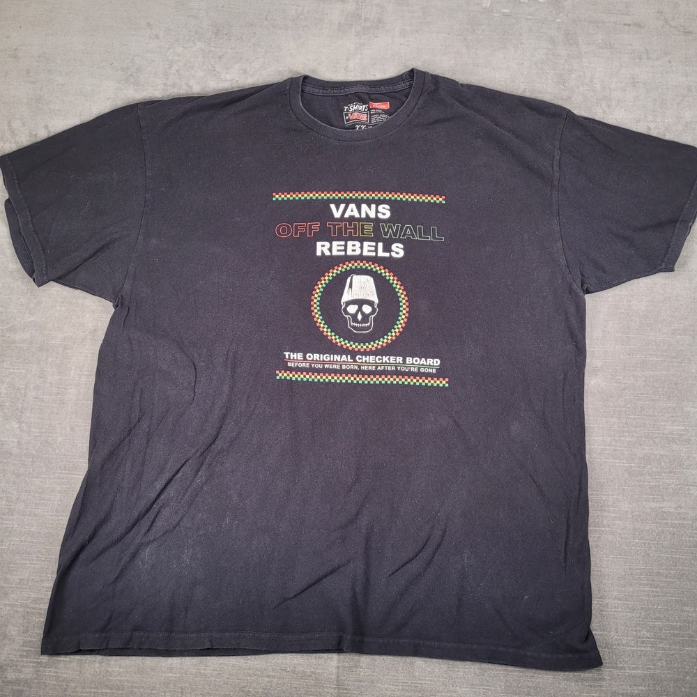 Vans Off the Wall Rebels Graphic Print T-Shirt Short‎ Sleeve Grunge Skater XXL